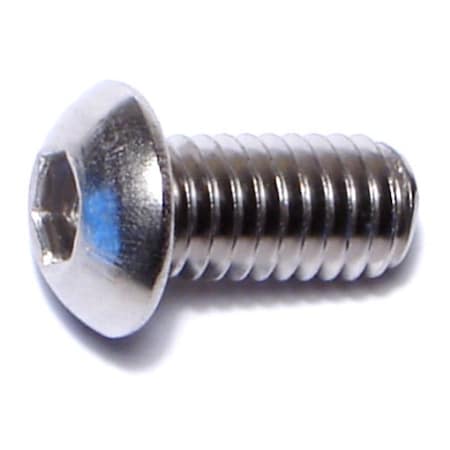Midwest Fastener M6-1.00 Socket Head Cap Screw, Button, Plain Stainless Steel, 12 mm Length, 10 PK 75571